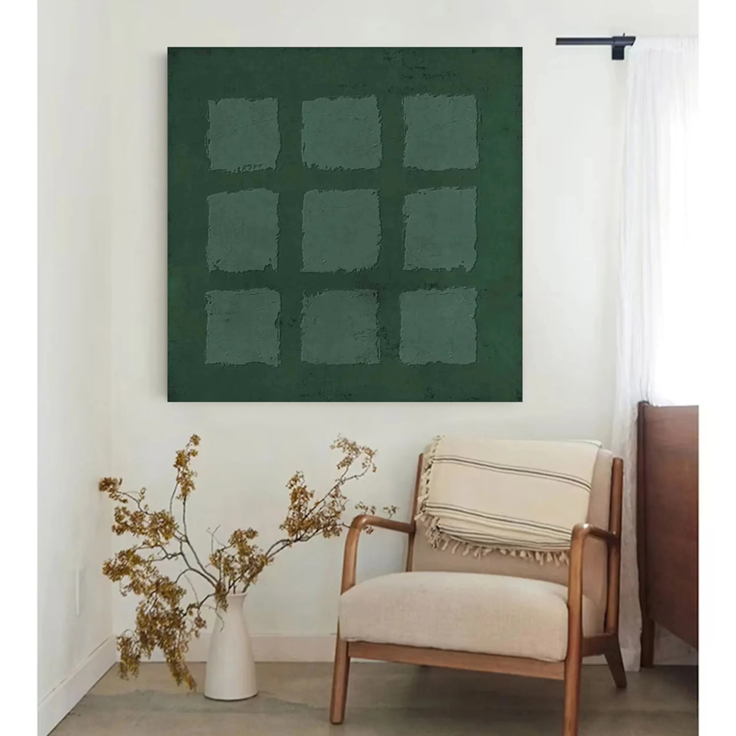 Blue & Green Abstract Wall Art Print #BG027 - Modern Home Decor for Living Room, Bedroom & Office