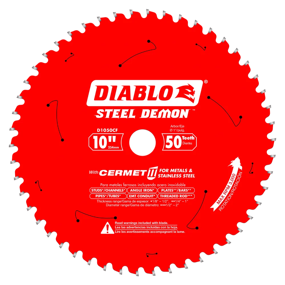 10-Inch x 50-Tooth Cermet II Metal Cutting Saw Blades - 5 Pack for Stainless Steel, Aluminum & Non-Ferrous Metals - Perfect for Metalworking, DIY Projects & Professional Use