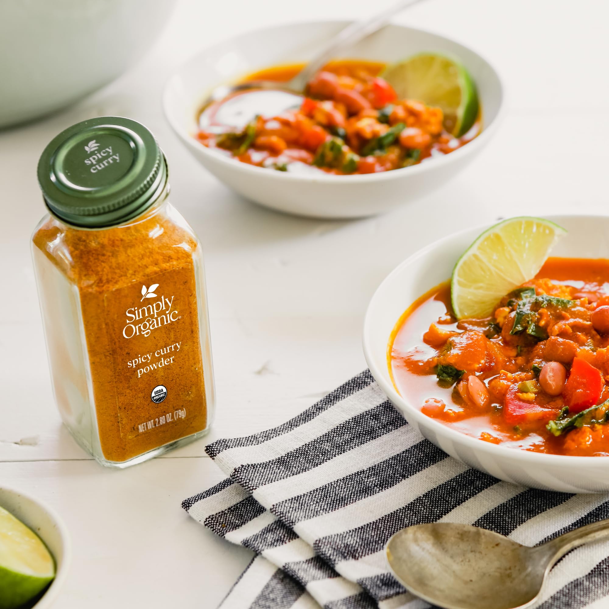 Simply Organic Spicy Curry Powder - USDA Certified Organic, 2.8 Oz (80g) - Perfect for Indian Cuisine, Soups, Stews & Rice Dishes