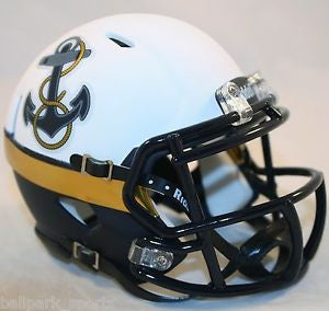 Navy Midshipmen vs Army Rivalry Riddell Speed Mini Football Helmet - Collectible NCAA Memorabilia for Sports Fans and Home Decor