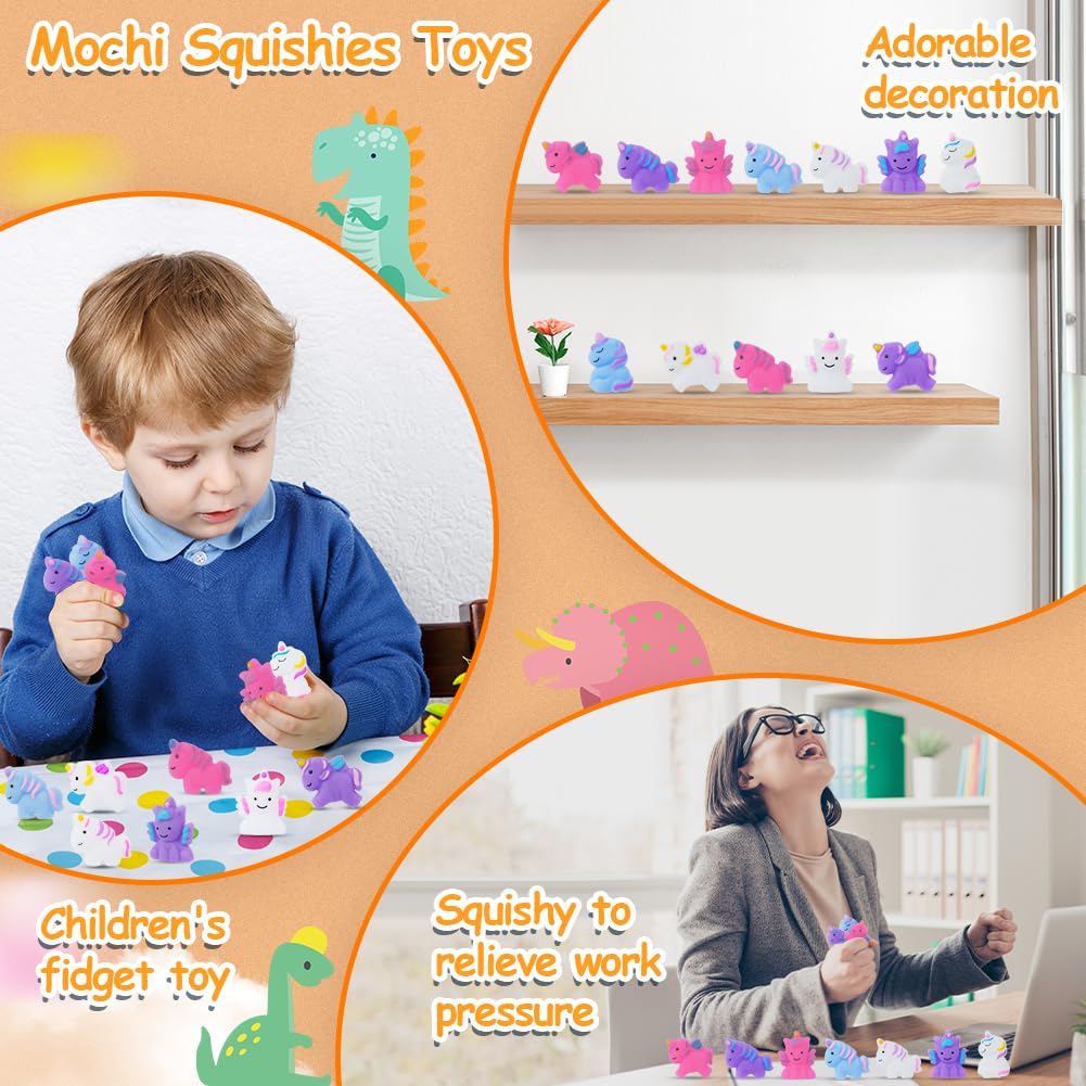 12-Piece Kawaii Mochi Squishy Toys Set - Mini Glow in The Dark Soft Squeeze Stress Relief Fidget Toys, Cute Animal Shaped Sensory Toys for Kids & Adults - Perfect for Birthday Gifts, Party Favors & Anxiety Relief