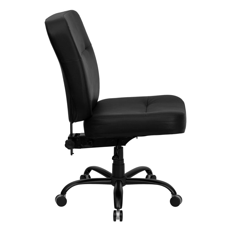 FLASH HERCULES Series Big & Tall 400 lb. Capacity Black Fabric Executive Swivel Ergonomic Office Chair with Rectangular Back - Perfect for Home Office, Gaming, and Heavy-Duty Workspaces