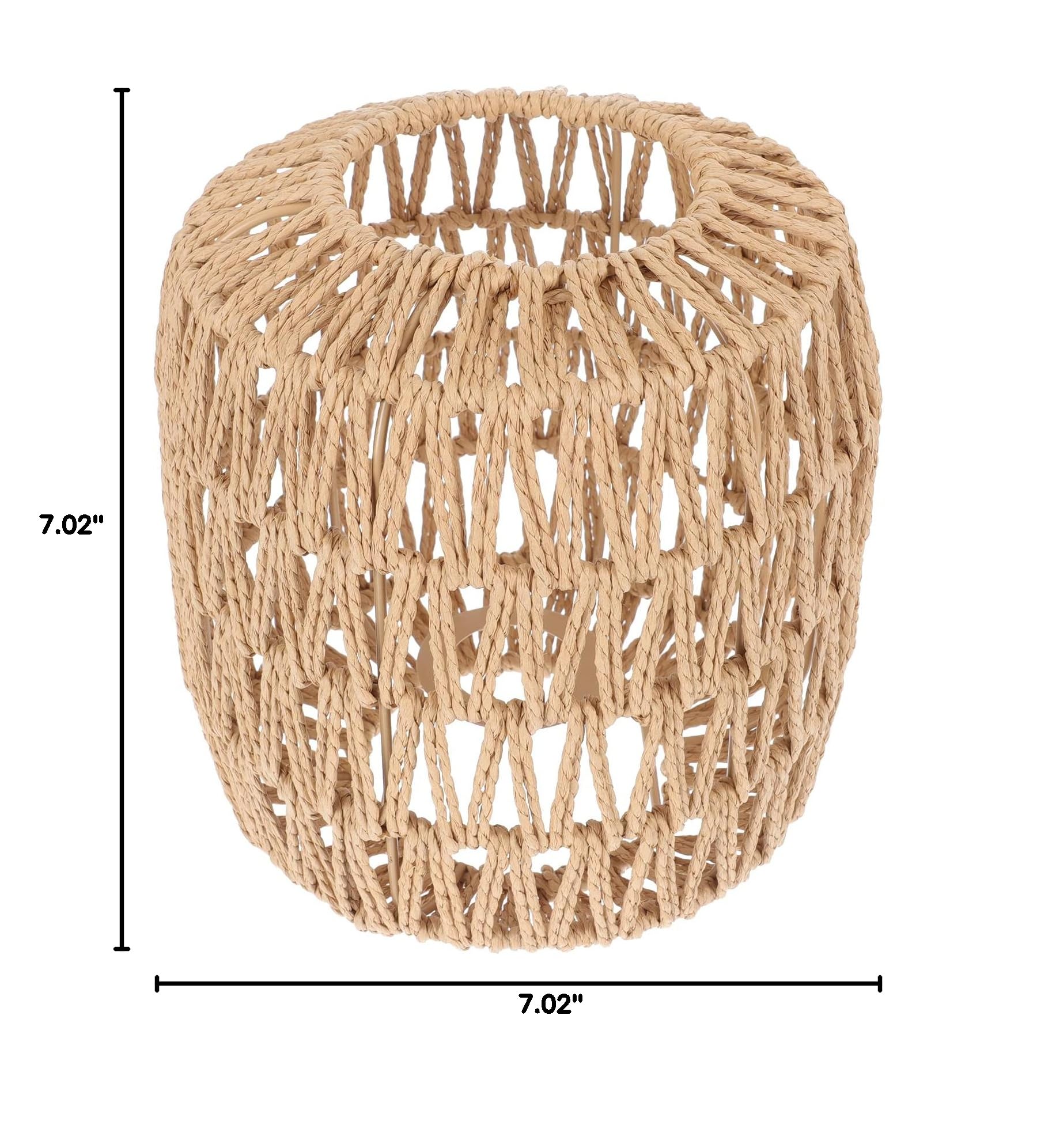 1PC Woven Rattan Lamp Shade - Medium Drum Pendant Light Cover for E27 Bulb - Hanging Chandelier, Table & Ceiling Light Fixture - Boho Home Decor for Living Room, Bedroom & Patio
