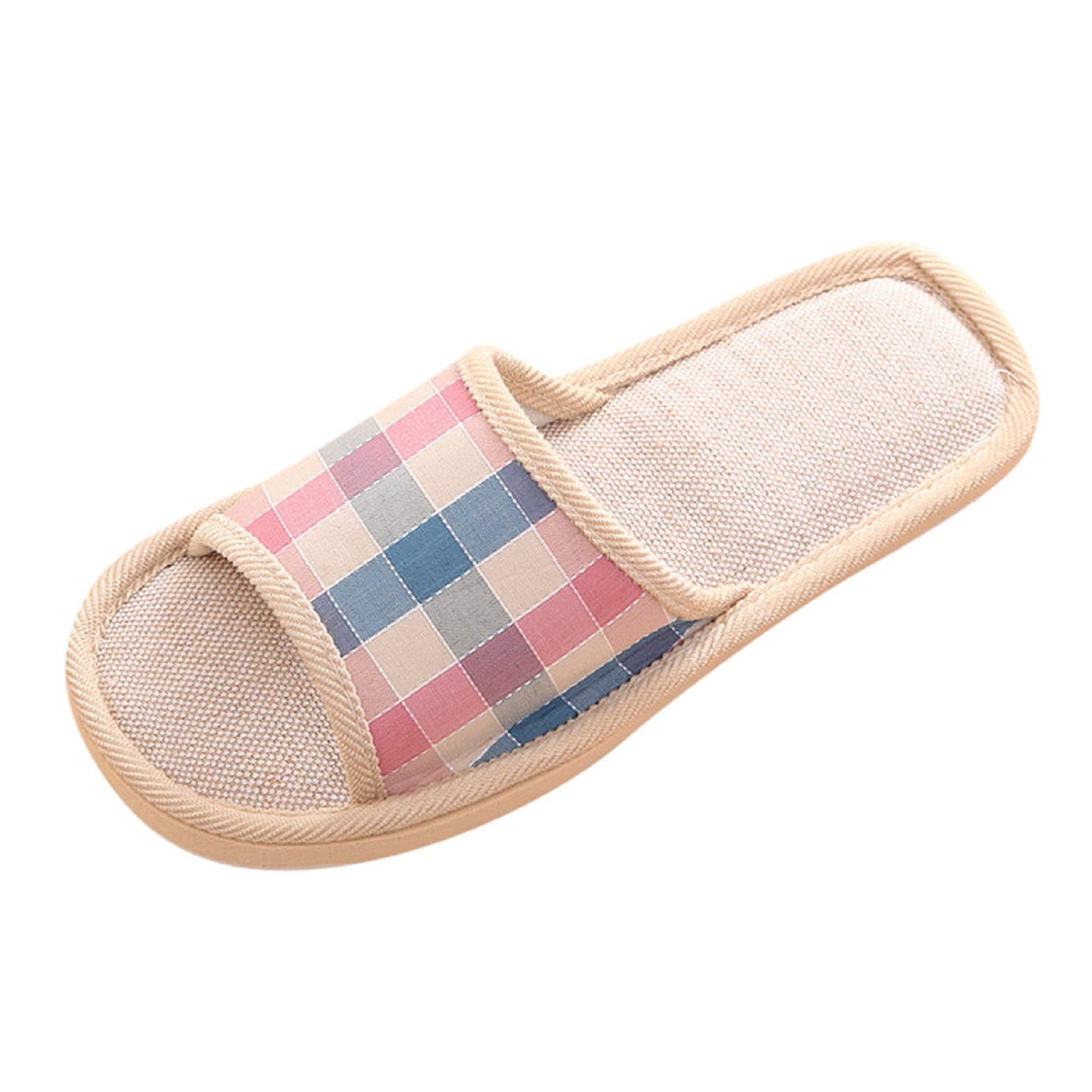 Unisex Plaid Print Fleece Open-Toe Slides - Soft Indoor Slippers for Women & Men | Cozy Home Shoes for Relaxing, Lounging & Housewear Comfort