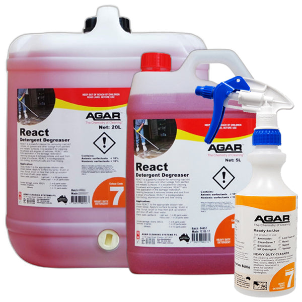 Agar React Degreaser - Heavy-Duty Cleaner for Smoke, Fire Restoration & Road Dirt Removal | Ideal for Home, Auto & Industrial Cleaning