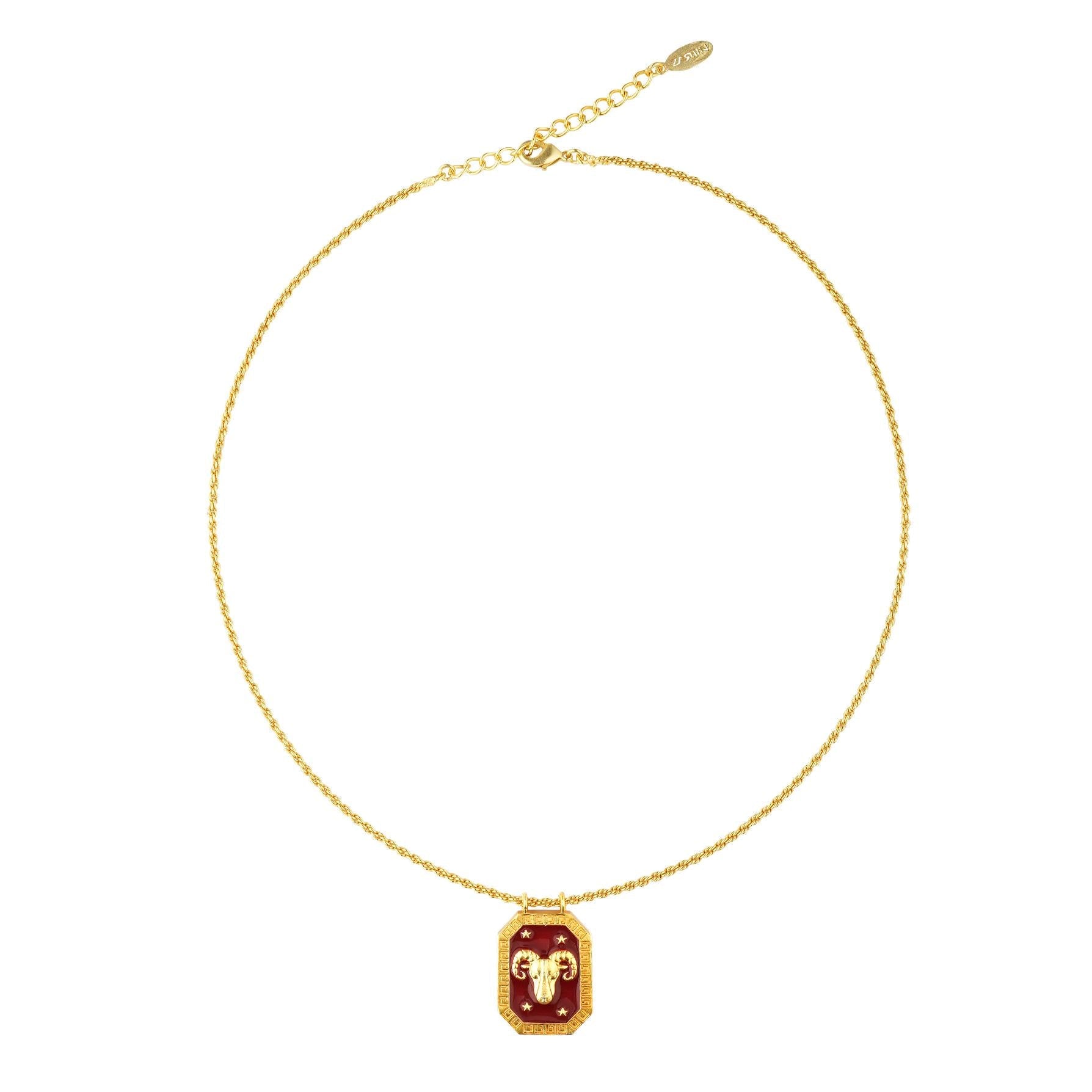 Aries Zodiac Reversible Pendant Necklace with Clear Quartz Crystal - Perfect for Birthdays, Gifts & Spiritual Healing Jewelry