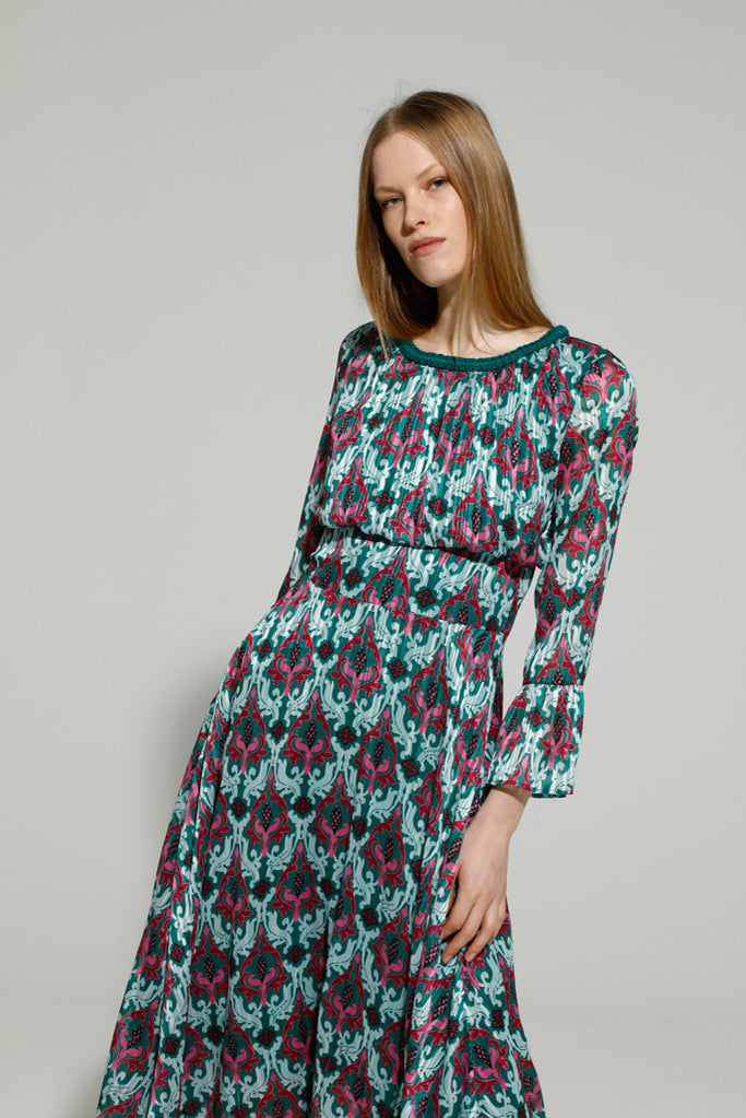Arbour Dress for Women - Green & Pink Floral Summer Maxi Dress | Perfect for Beach, Vacation & Casual Outings