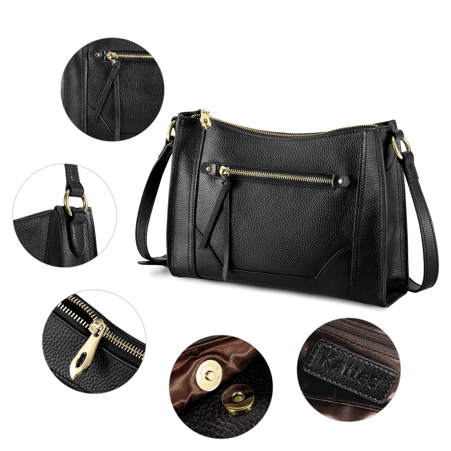 Stylish Kattee Genuine Leather Crossbody Bags for Women - Fashionable Shoulder Purses & Handbags - Perfect for Work, Travel, and Everyday Use