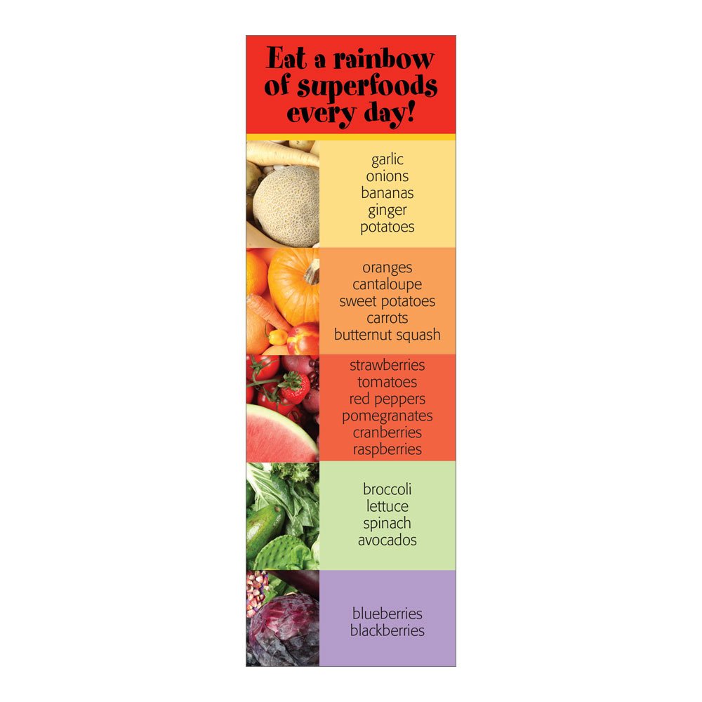 100 Colorful Fruits & Vegetables Bookmarks for Kids - Double-Sided 2.5