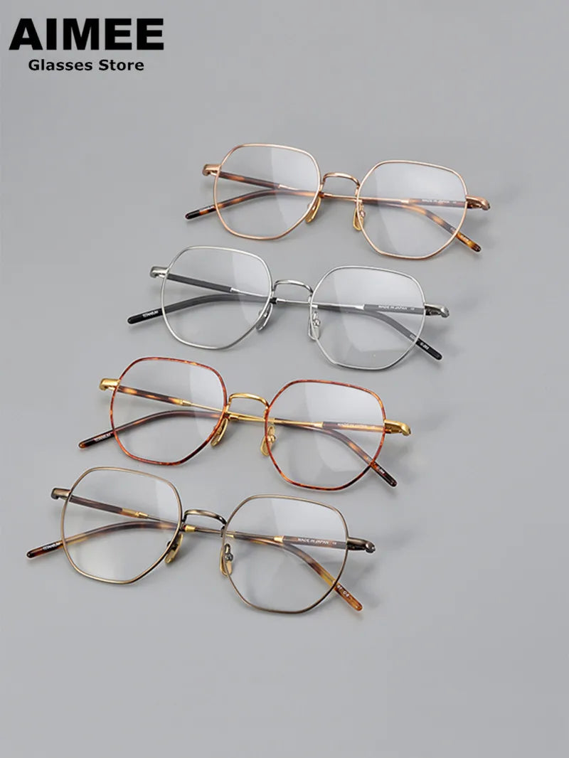 Aimee Unisex Full Rim Oval Square Titanium Eyeglasses Frame 23339 - Lightweight Durable Glasses for Reading, Work & Fashion Accessories