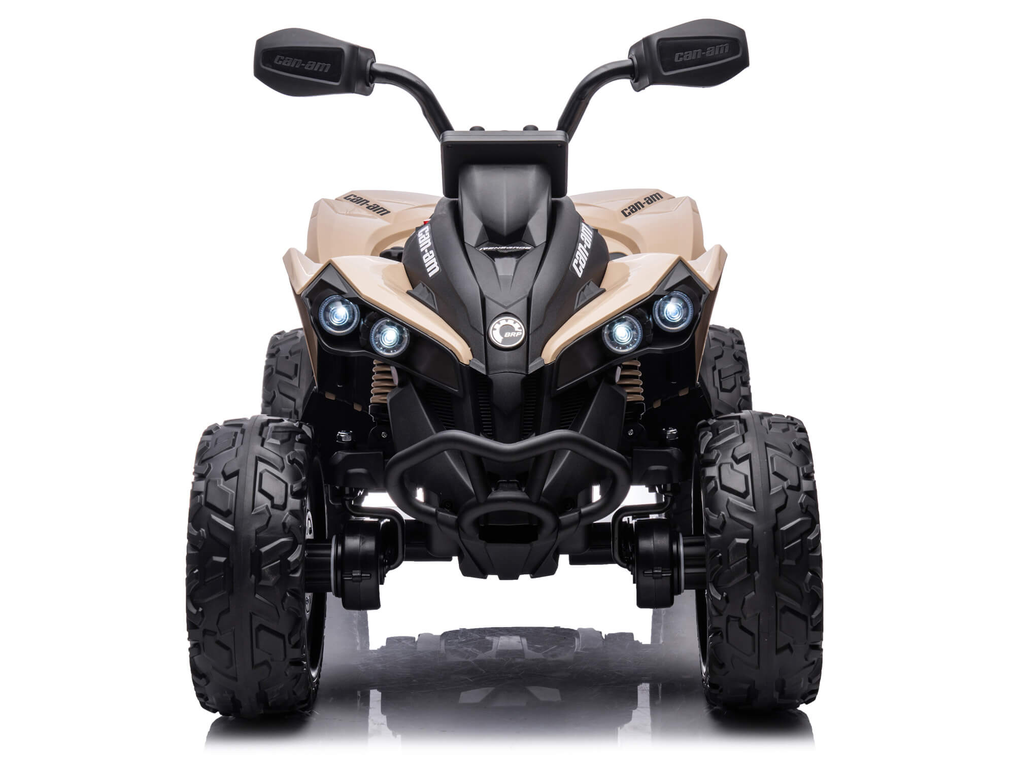 24V Can Am Kids Renegade 4WD Ride On Quad ATV - Electric Battery-Powered Off-Road Vehicle for Boys & Girls Ages 3-8 - Khaki Color - Perfect for Backyard, Park, and Trail Adventures