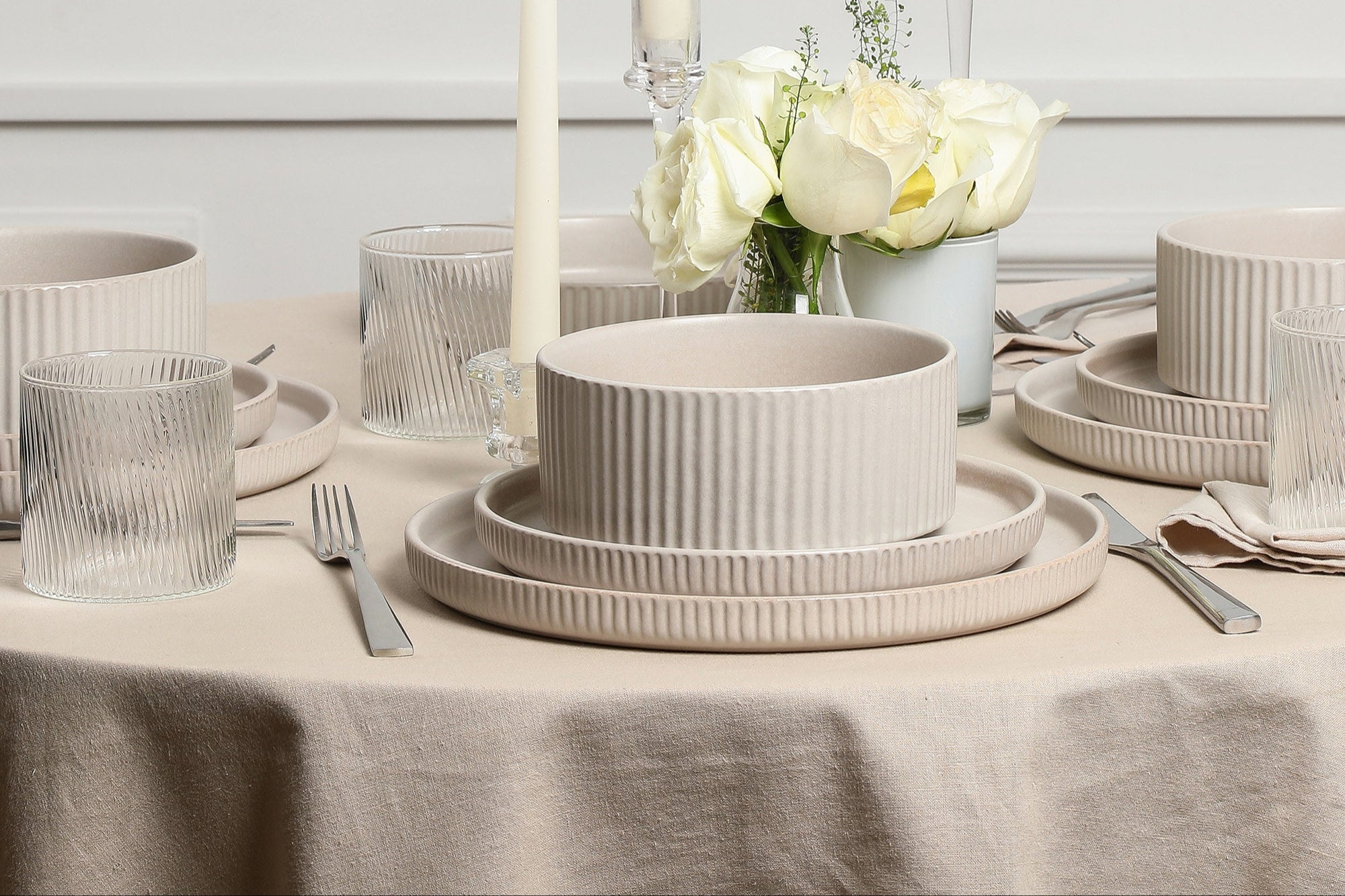Haven Stoneware Salad Plate - Beige Ceramic Dinner Plate for Everyday Use, Restaurants & Home Dining | Durable & Stylish Tableware