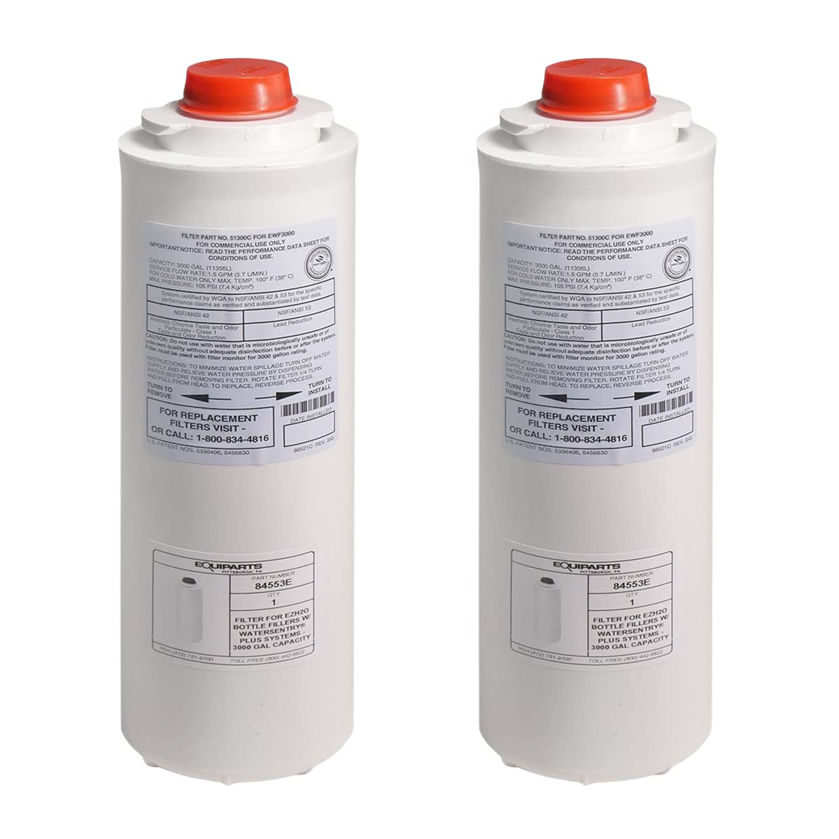 Elkay 51300C WatrSentry Plus Replacement Water Filter Cartridge - 2 Pack | Bottle Filtration System | Perfect for Home, Office & Commercial Use