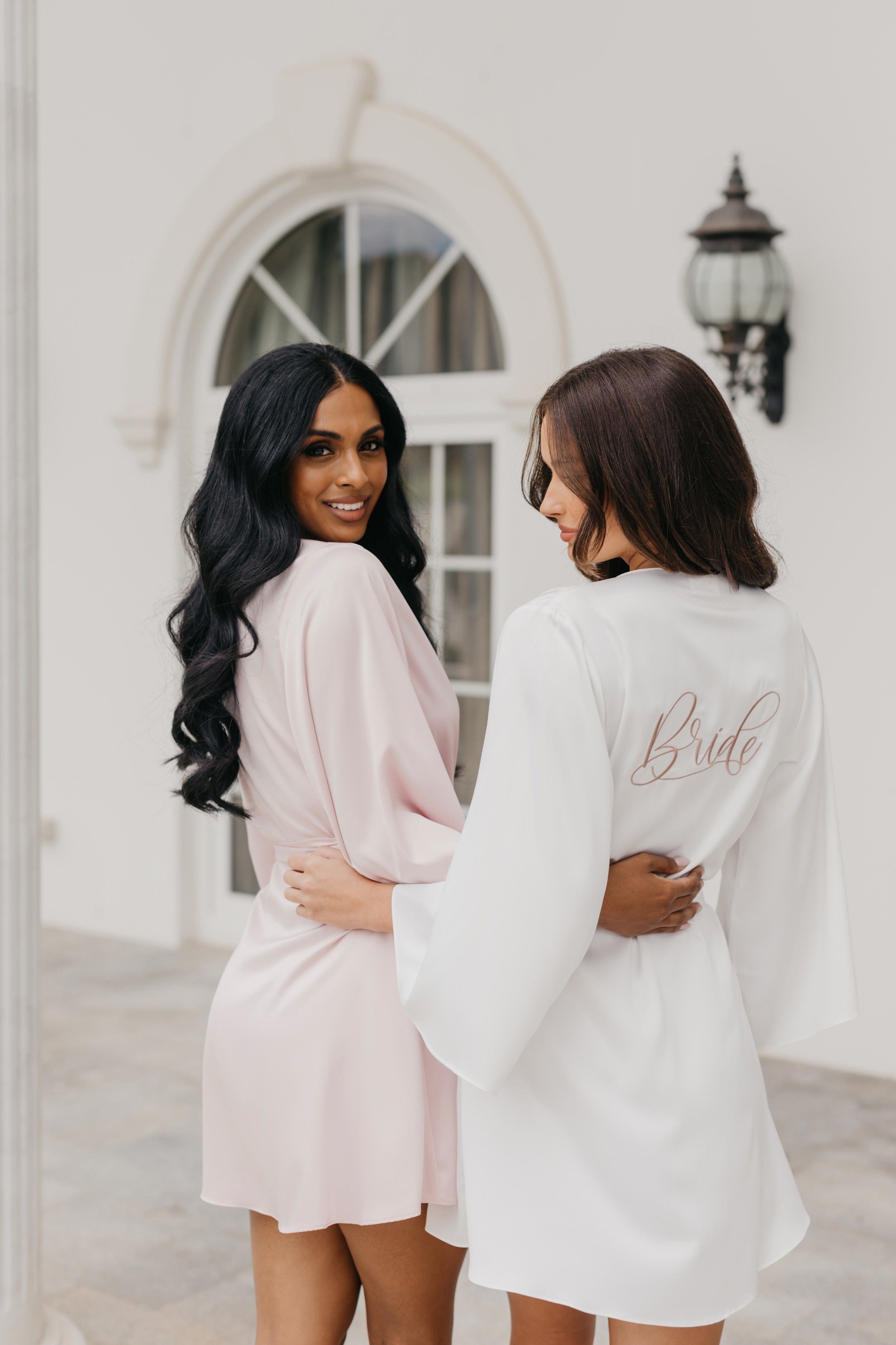 Willow Petal Hem Satin Trim Robe - Women's Elegant Lace Trimmed Bathrobe for Spa, Bridal & Luxury Loungewear