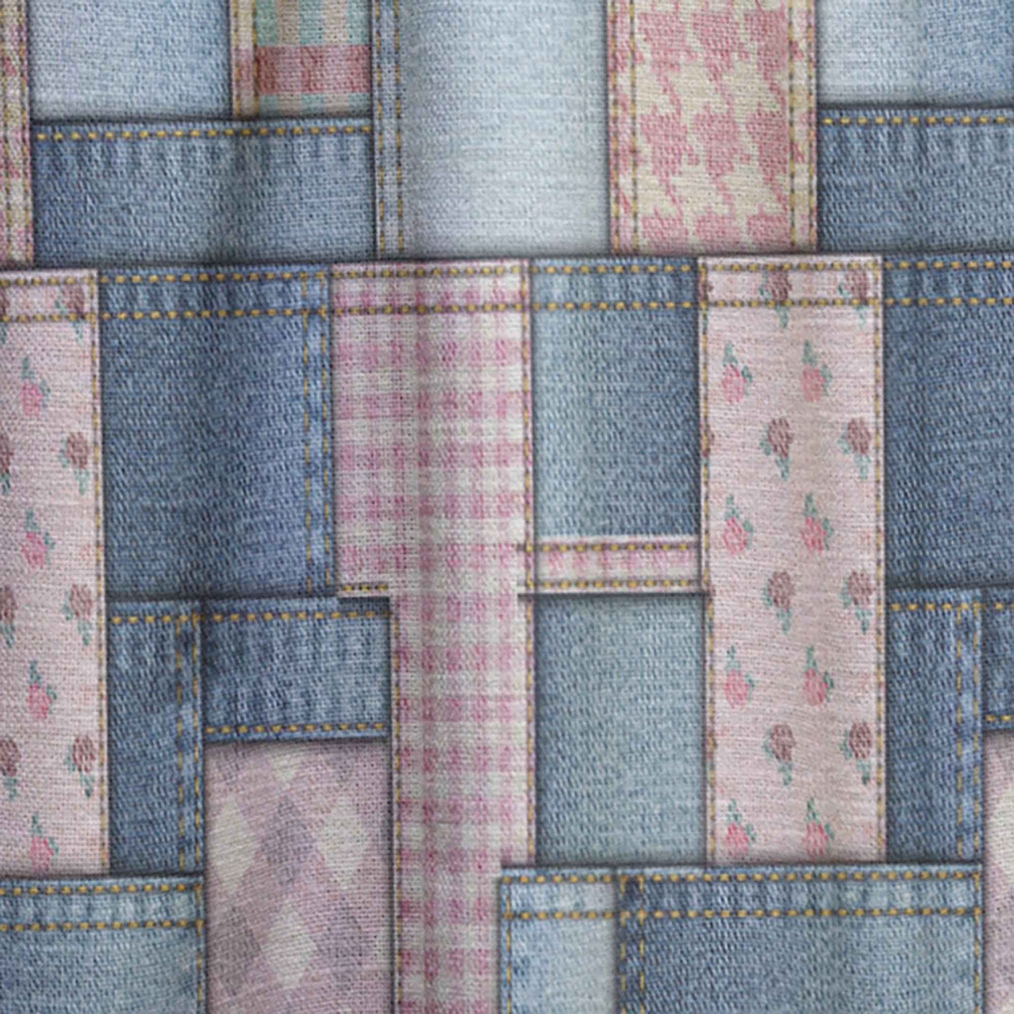 DesignQ Pink Patchwork Pattern Thermal Insulated Curtains - Single Panel 52x95 Inches - Elegant Window Treatments for Bedroom & Living Room | Perfect for Home Decor, Light Blocking & Temperature Control