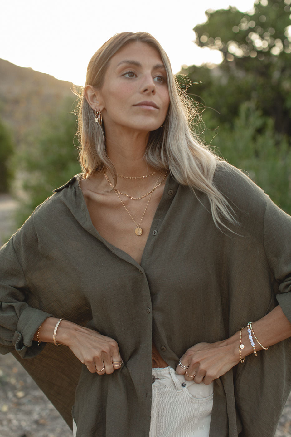 Oversized Button Down Shirt for Women - Casual Summer Poolside Cover Up - Perfect for Beach, Vacation, and Relaxing Outdoors
