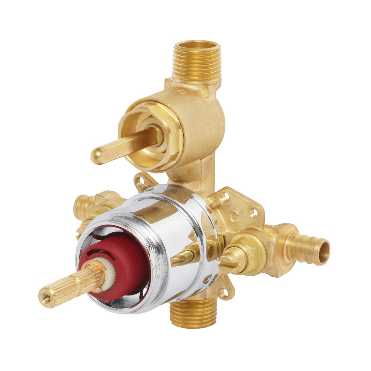 Speakman CPV-PB-DV-PXC Sentinel Mark II Pressure Balancing Diverter Shower Valve with Crimp Inlet Connections - Rough Brass Finish for Bathroom Remodel & Luxury Shower Experience