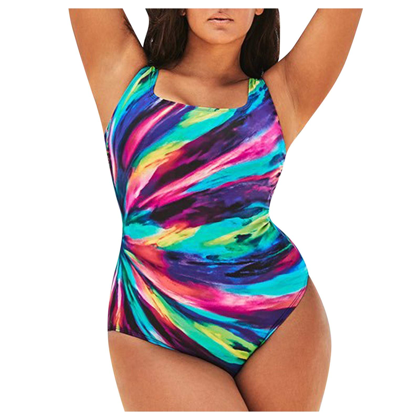 **Holzkary Plus Size Swimsuits for Women - Scoop Neck One Piece Monokini Bathing Suit - Perfect for Beach, Pool & Vacation**