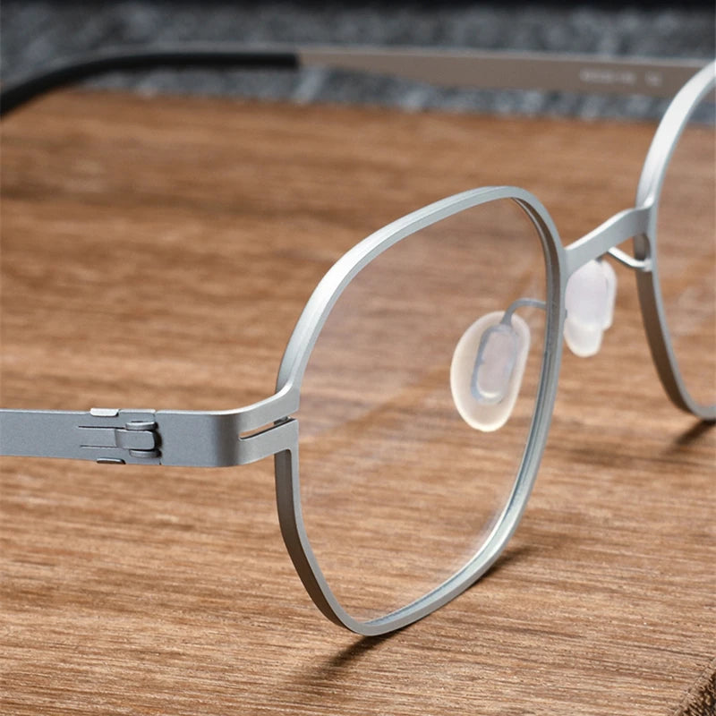 Stylish Unisex Black Titanium Full Rim Polygon Oval Eyeglasses S993 - Perfect for Reading, Work & Fashion Accessories