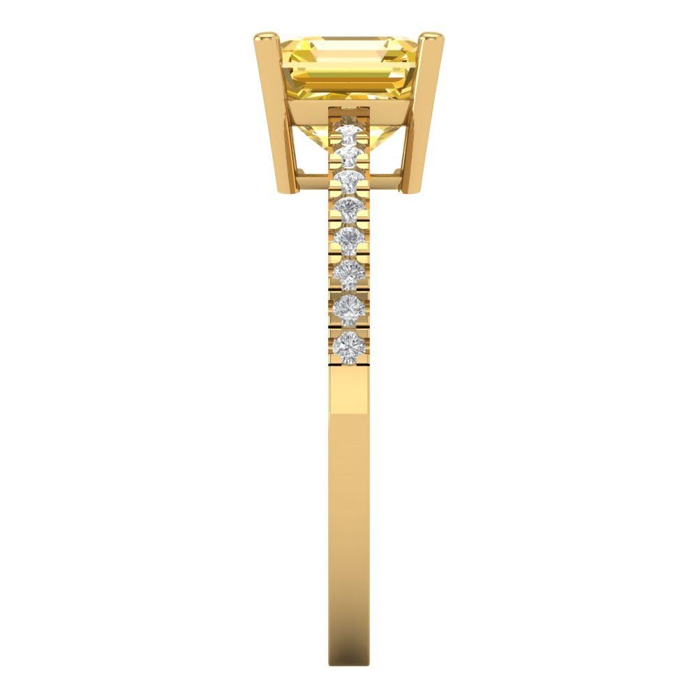 18K Gold Asscher Cut Citrine Wedding Ring - Elegant Bridal Jewelry for Special Occasions