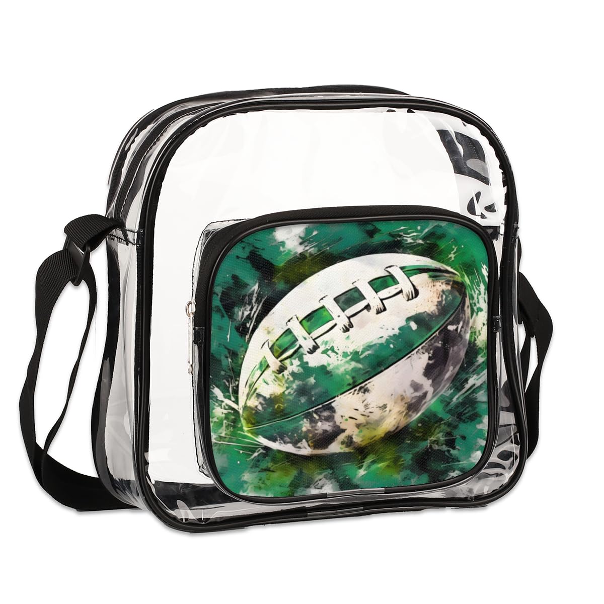 Mularoka Clear Crossbody Purse - NFL Approved Stadium Bag for Football Games, Concerts & Festivals - Transparent Shoulder Bag for Women & Men - Perfect for Sports Events, Music Shows & Security Checkpoints