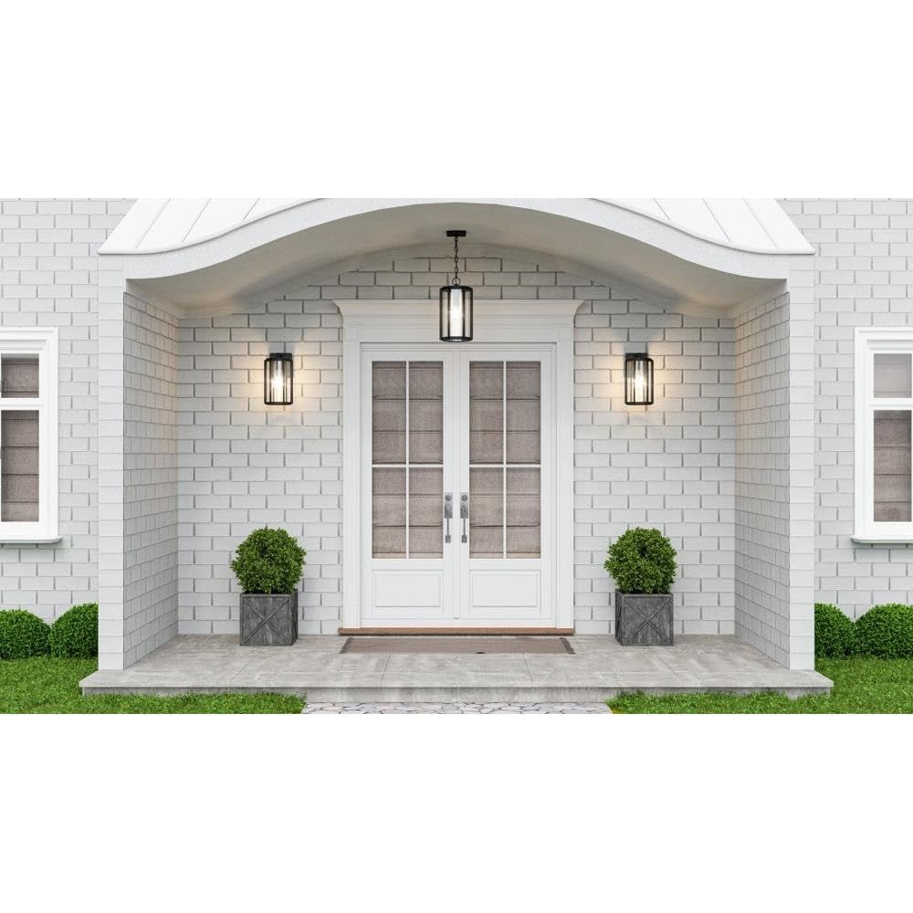 17-Inch Transitional Style Outdoor Hanging Lantern - 9-Inch Wide Coastal Armour 71-Bel-4621667 for Patio, Garden & Porch Lighting