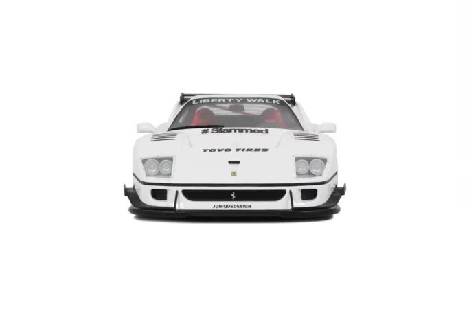 GT Spirit 1:18 Scale Ferrari F40 Liberty Walk White Diecast Model Car - Premium Collectible for Display, Racing Enthusiasts & Car Lovers