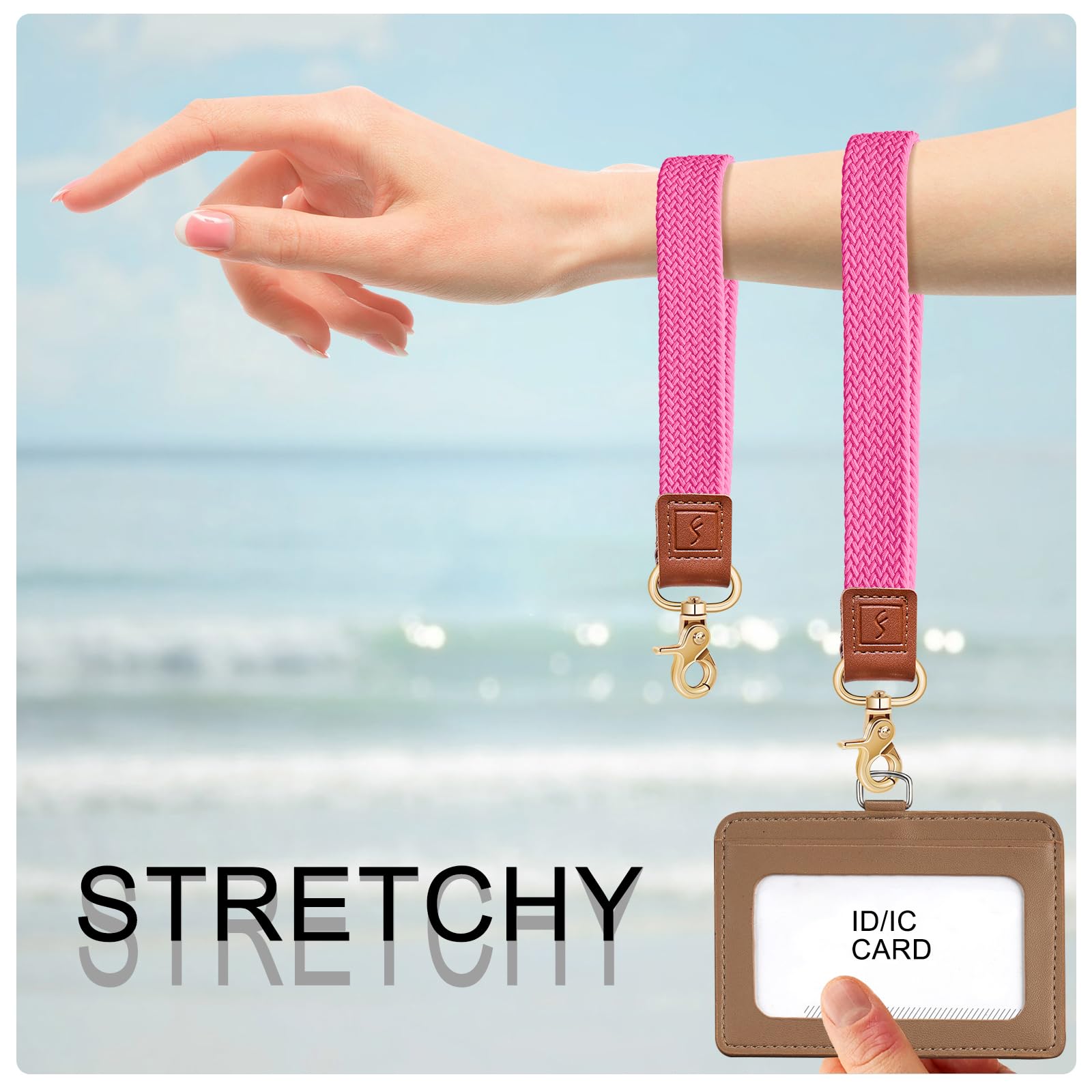 Stretchy Wrist Keychain for Keys - Pink | Car, Phone, Wallet Holder