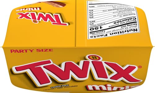 TWIX Chocolate Candy Bars Minis - 35.6 oz Bag (95 Pieces) | Caramel & Cookie Chocolate Bites | Perfect for Halloween, Party Favors & Office Snacks