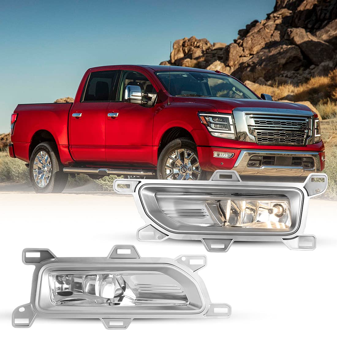 Nixon Offroad Fog Lights for Nissan Titan 2020-2025 (Excludes Titan XD) - Durable Fog Lamp Kit, Direct Replacement Driving Light Assembly (1 Pair) - Perfect for Night Driving, Off-Road Adventures & Inclement Weather Visibility