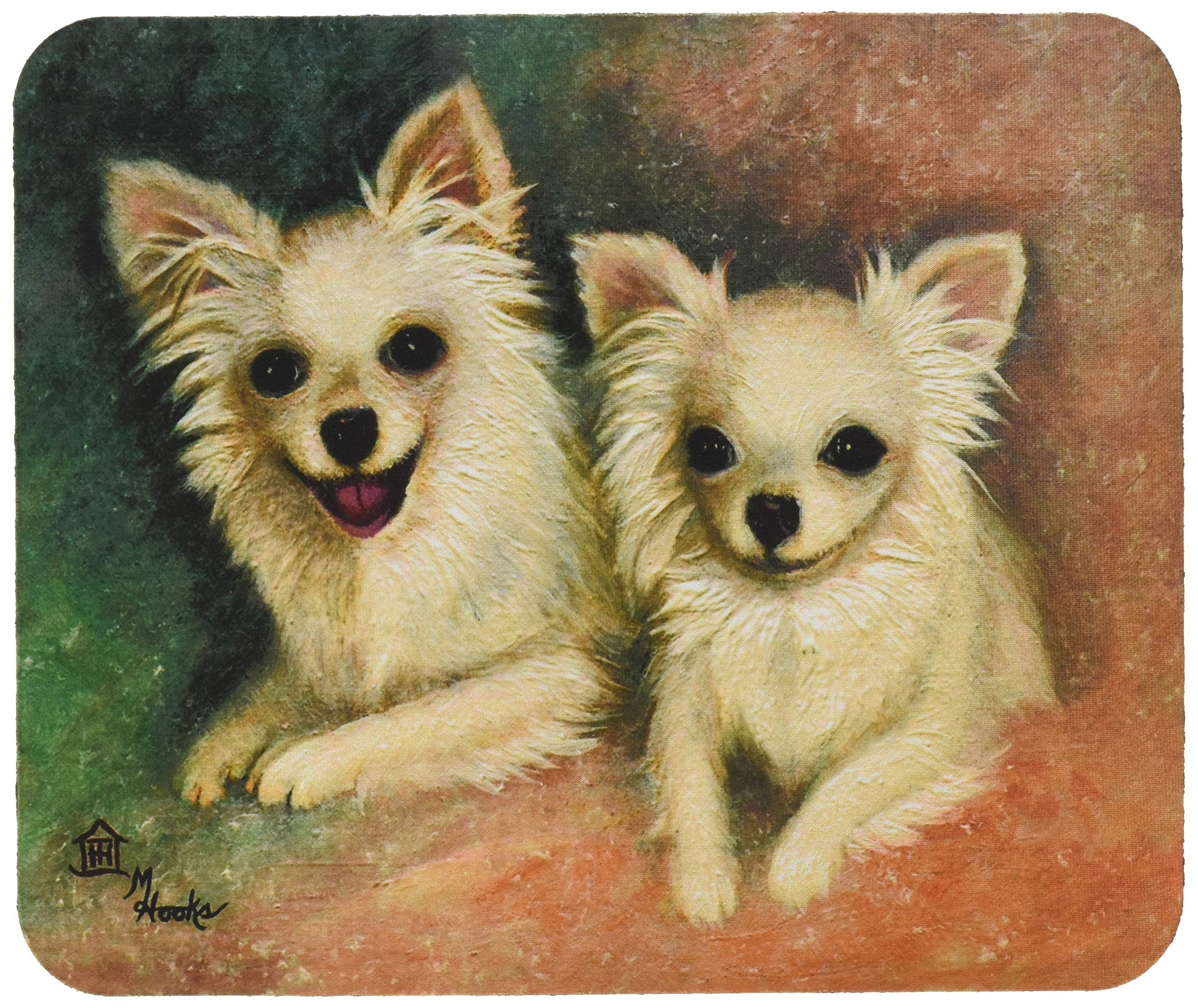 Chihuahua The Siblings Mouse Pad - Large Washable Non-Slip Desk Mat for Home Office, Gaming & Computer Work | Cute Dog Design Hot Pad & Trivet for Kitchen Use