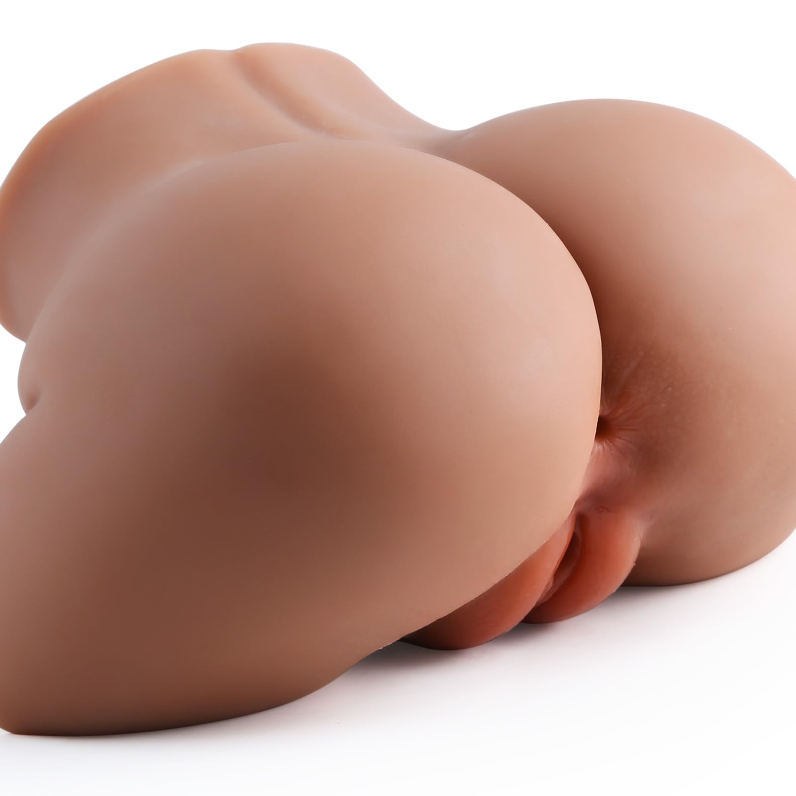 Realistic Male Masturbator with Plump Lips & Tight Suction - 5.6lb Ultra-Soft Compact Sex Toy for Men (Brown) | Lifelike Vagina & Anus Design | Discreet & Portable for Solo Pleasure & Travel