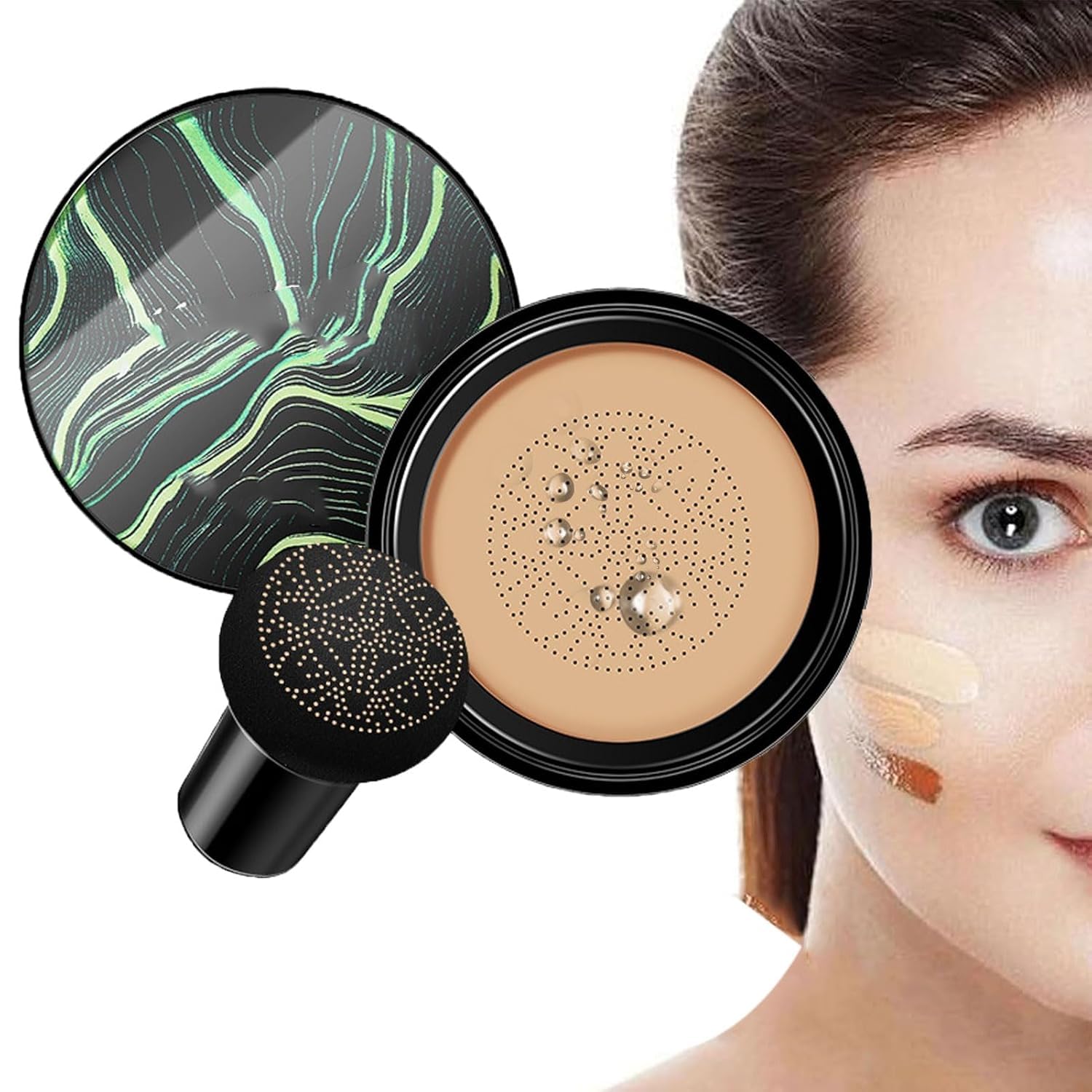 Honey Pine CC Cream Air Cushion - Matte Concealer for Dark Circles & Even Skin Tone - Daily Makeup Essential