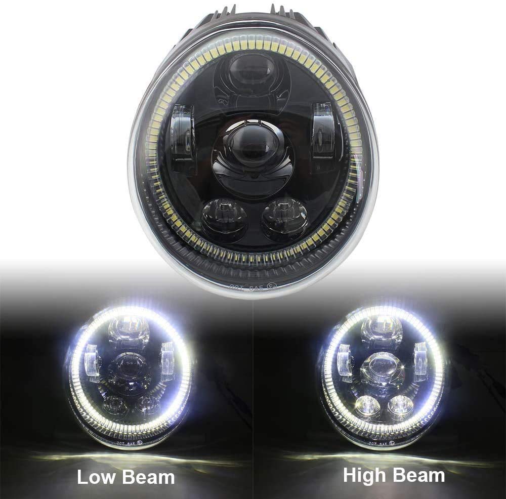 Eagle Lights V-Rod Street Rod LED Projection Headlight with Halo Ring - High Performance Motorcycle Headlight for Harley Davidson V-Rod & Street Rod Models - Perfect for Night Riding and Enhanced Visibility