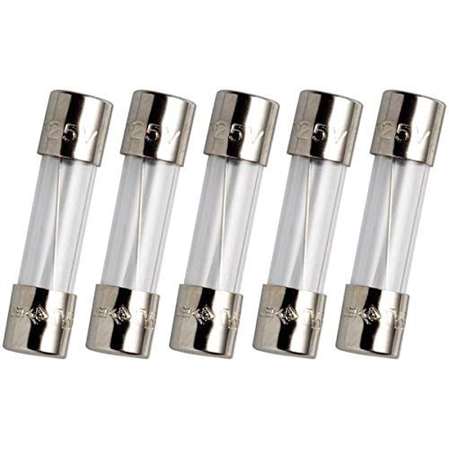 10A 250V Slow Blow Glass Fuses 5x20mm (Pack of 5) - Ceramic Tube Fuse Replacement for Electronics, Appliances & Power Tools - Perfect for Circuit Protection in Home, Office & Industrial Use