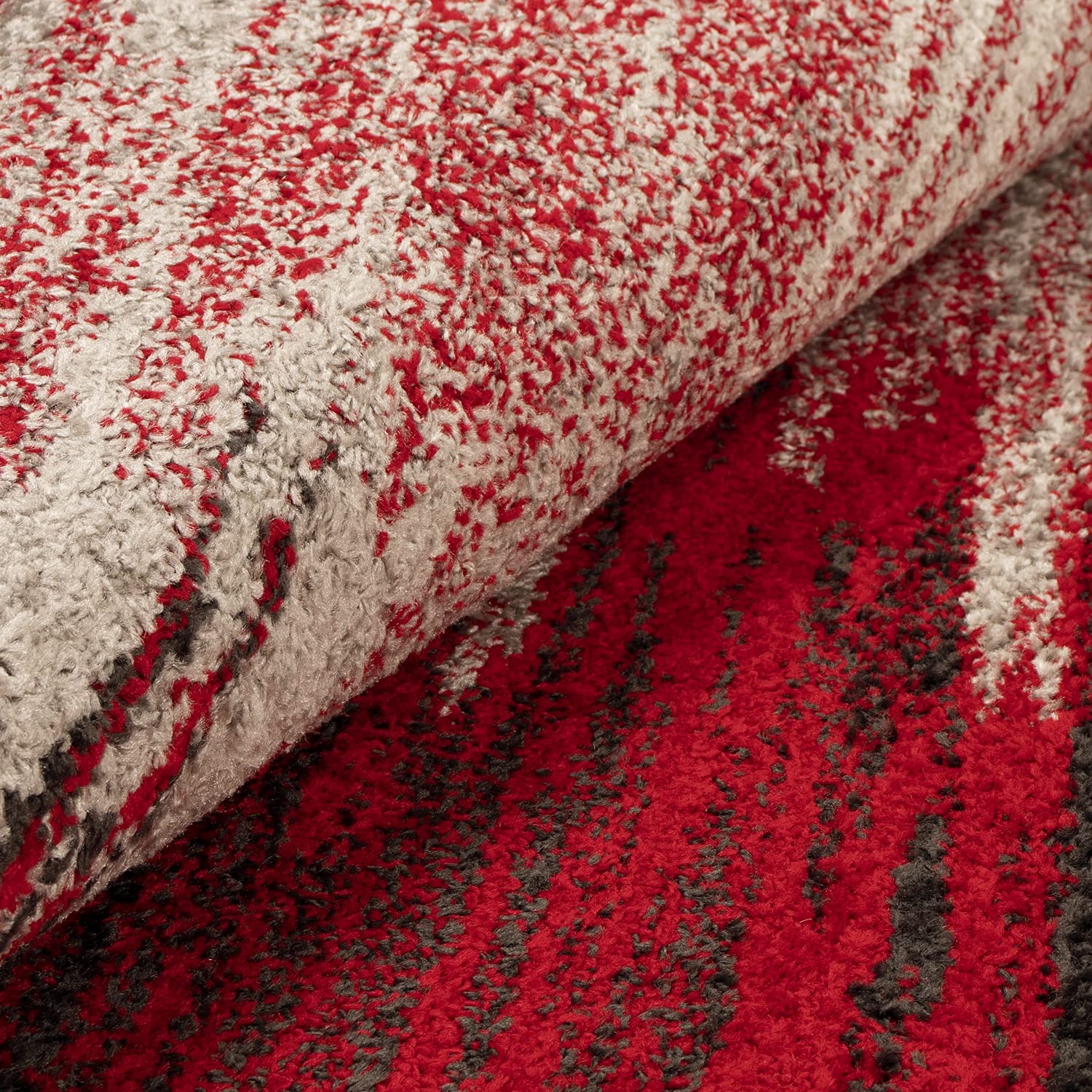 Premium 7.8' x 10' Red Area Rug - Soft Non-Slip Living Room Carpet for Home Decor, Bedroom & Office - Machine Washable Modern Floor Mat