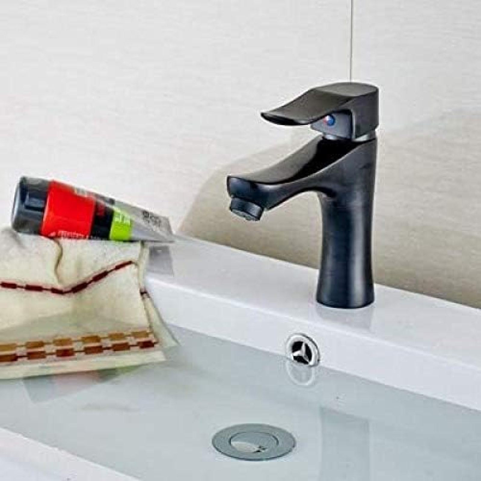 CRJUS Oil Rubbed Bronze Single Handle Kitchen Faucet - Modern Waterfall Mixer Tap for Sink, Bathroom Basin & Vanity | Perfect for Home Renovation & Commercial Use