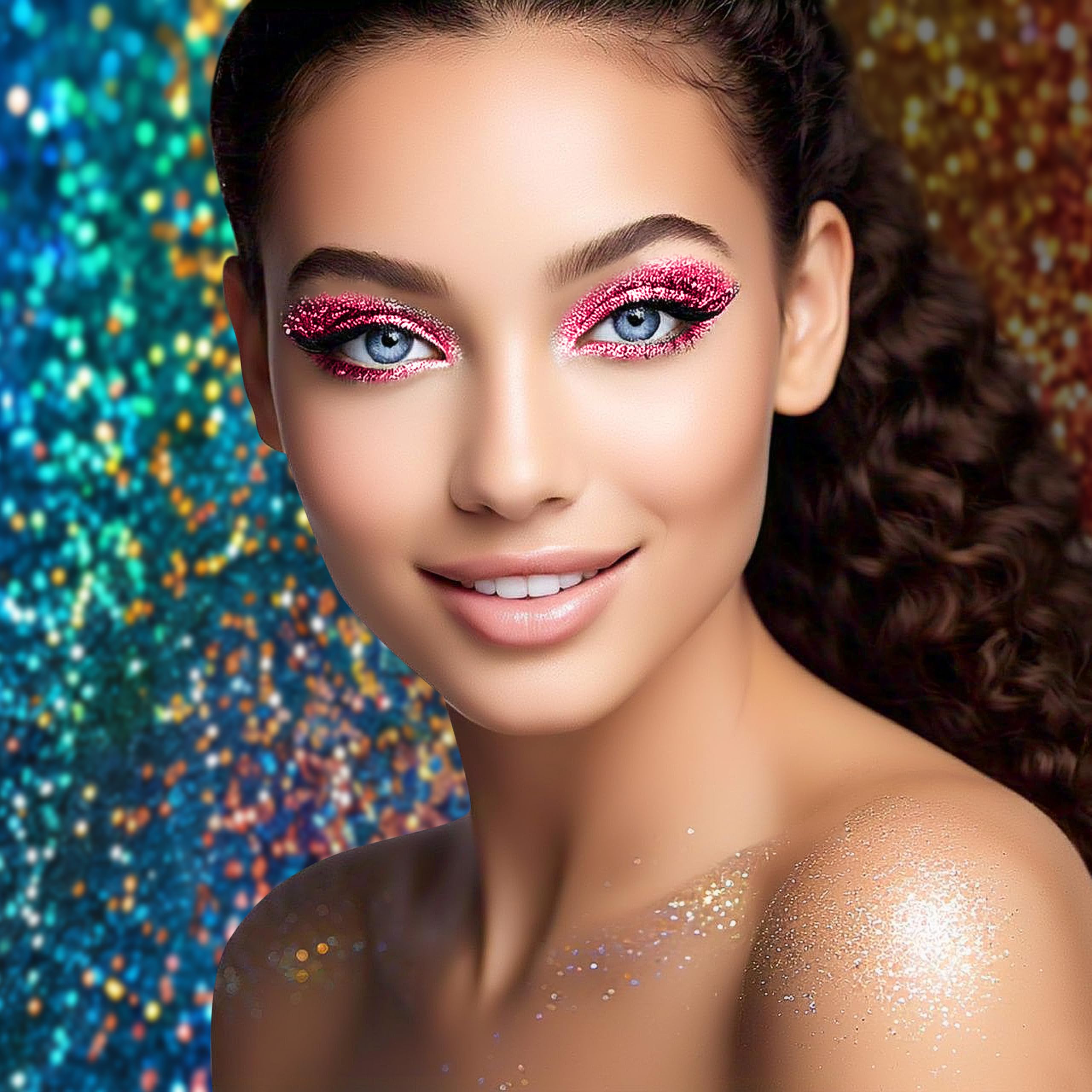Veoni Belle HD Holographic Loose Glitter Eyeshadow - Frozen Pink (5g) | Long-Lasting Pigmented Eye Makeup for Parties, Halloween & Special Occasions