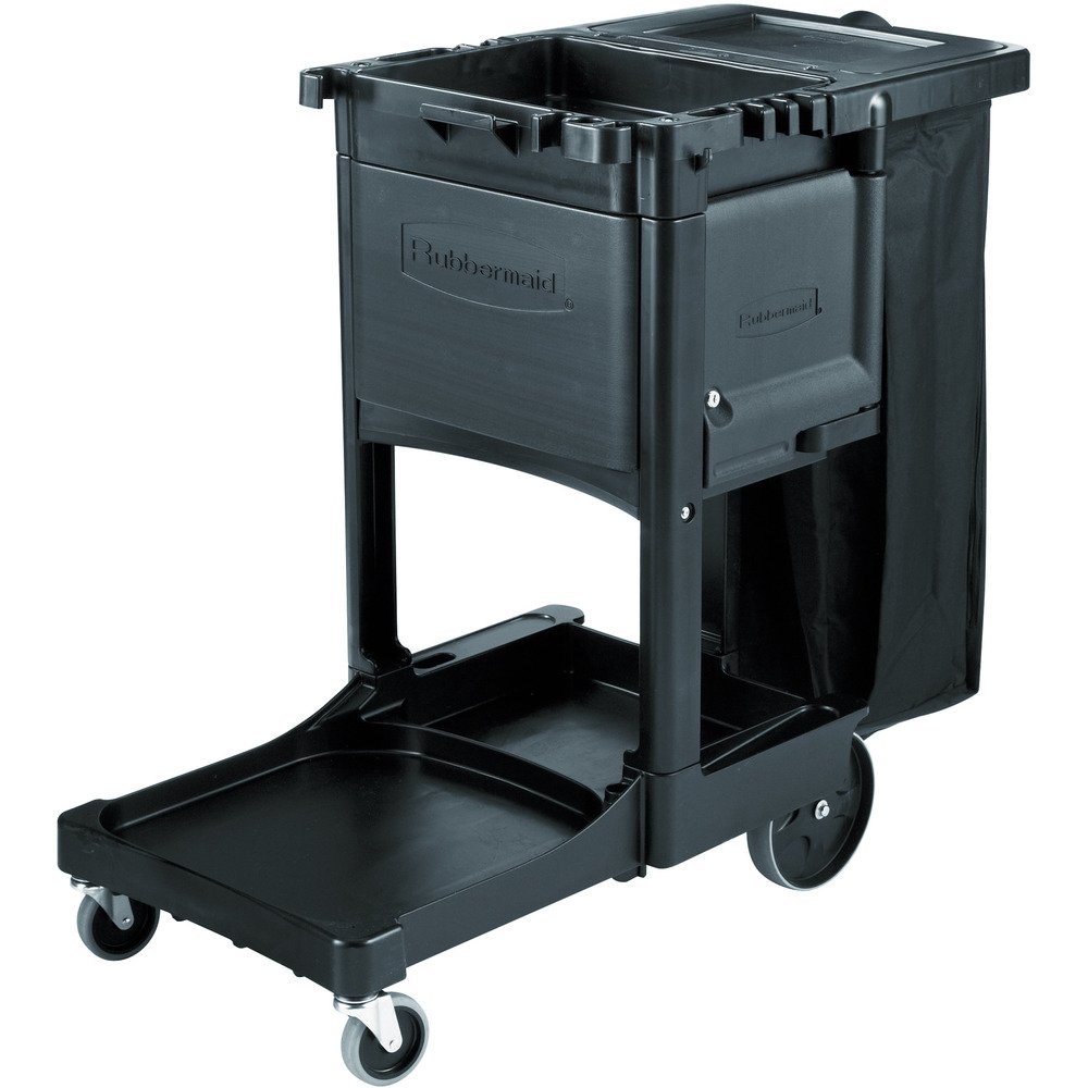 Rubbermaid Commercial Locking Cabinet Door for Cleaning Cart - Black Utility Cart Accessory | Compatible with Traditional Janitorial Carts (Cart Not Included) | Perfect for Schools, Hospitals & Office Cleaning Supplies Storage