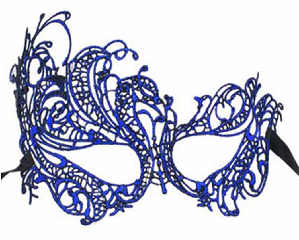 FunPa Elegant Lace Masquerade Mask with Glitter - Sexy Venetian Party Mask for Mardi Gras, Halloween, Costume Balls & Carnival Celebrations