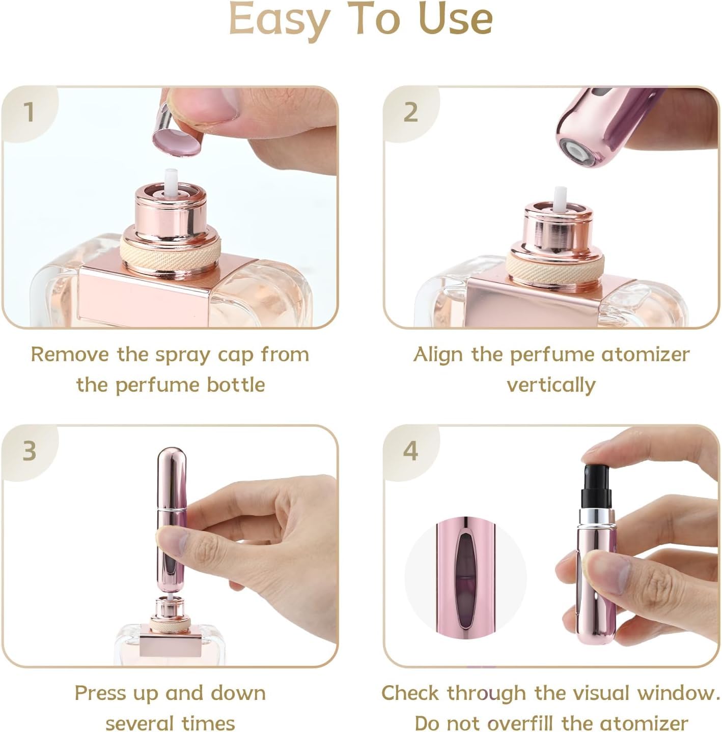 MAPPERZ Mini Travel Perfume Atomizer - 5ml Pocket-Sized Refillable Aluminum Spray Bottle with Pump for On-the-Go Fragrance | Perfect for Travel, Gym, Purse & Everyday Carry