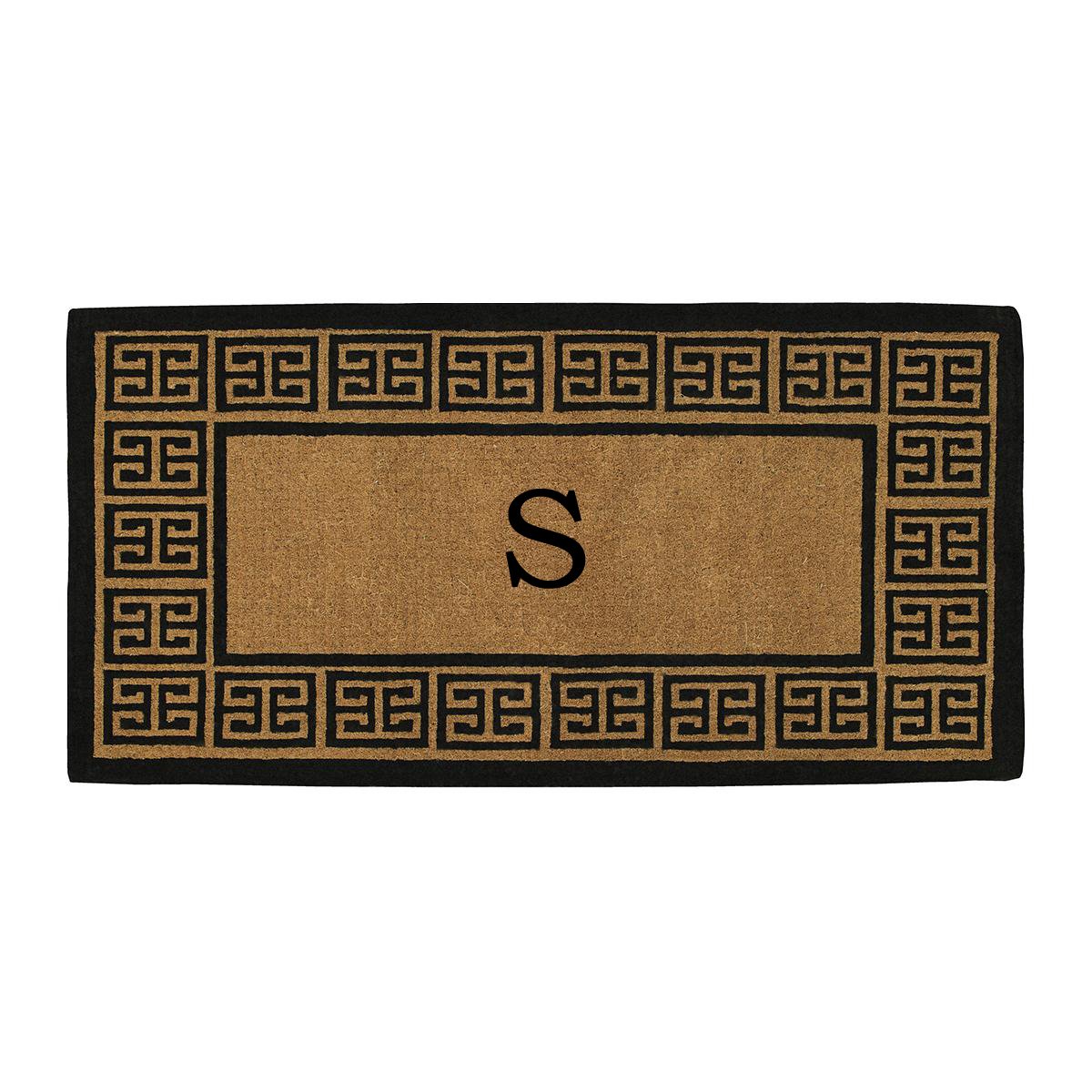Calloway Mills 180093672S The Grecian 3' X 6' Extra-Thick Monogrammed Doormat (Letter S) - Personalized Entryway Rug for Front Door, Porch, or Patio - Durable & Stylish Welcome Mat for Home Decor