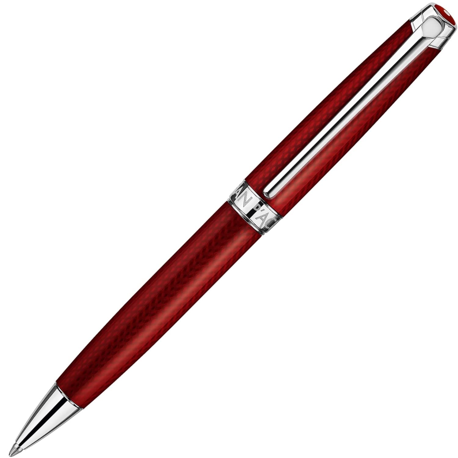 Premium CARAN D'ACHE 4789-580 Ballpoint Pen - Oil-Based Ink, Leman Rouge Carmine Red - Perfect for Office, Business Signatures & Luxury Gift Giving