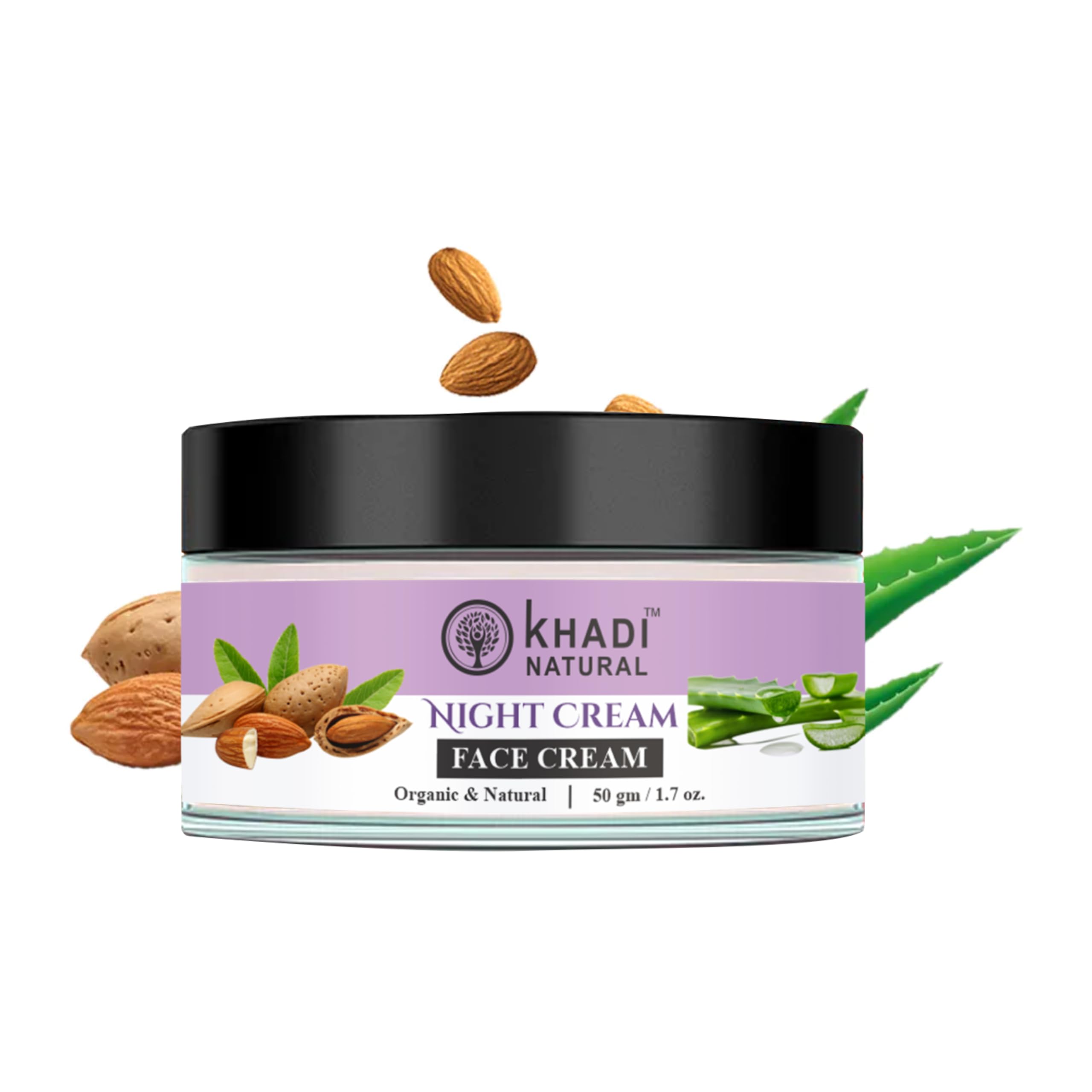 Khadi Natural Anti-Aging Cream 50g - Reduces Wrinkles & Dark Spots, Hydrates Skin | Organic Night Cream for All Skin Types | Perfect for Dry Skin & Anti-Aging Routine | Best for Nighttime Skincare Regimen