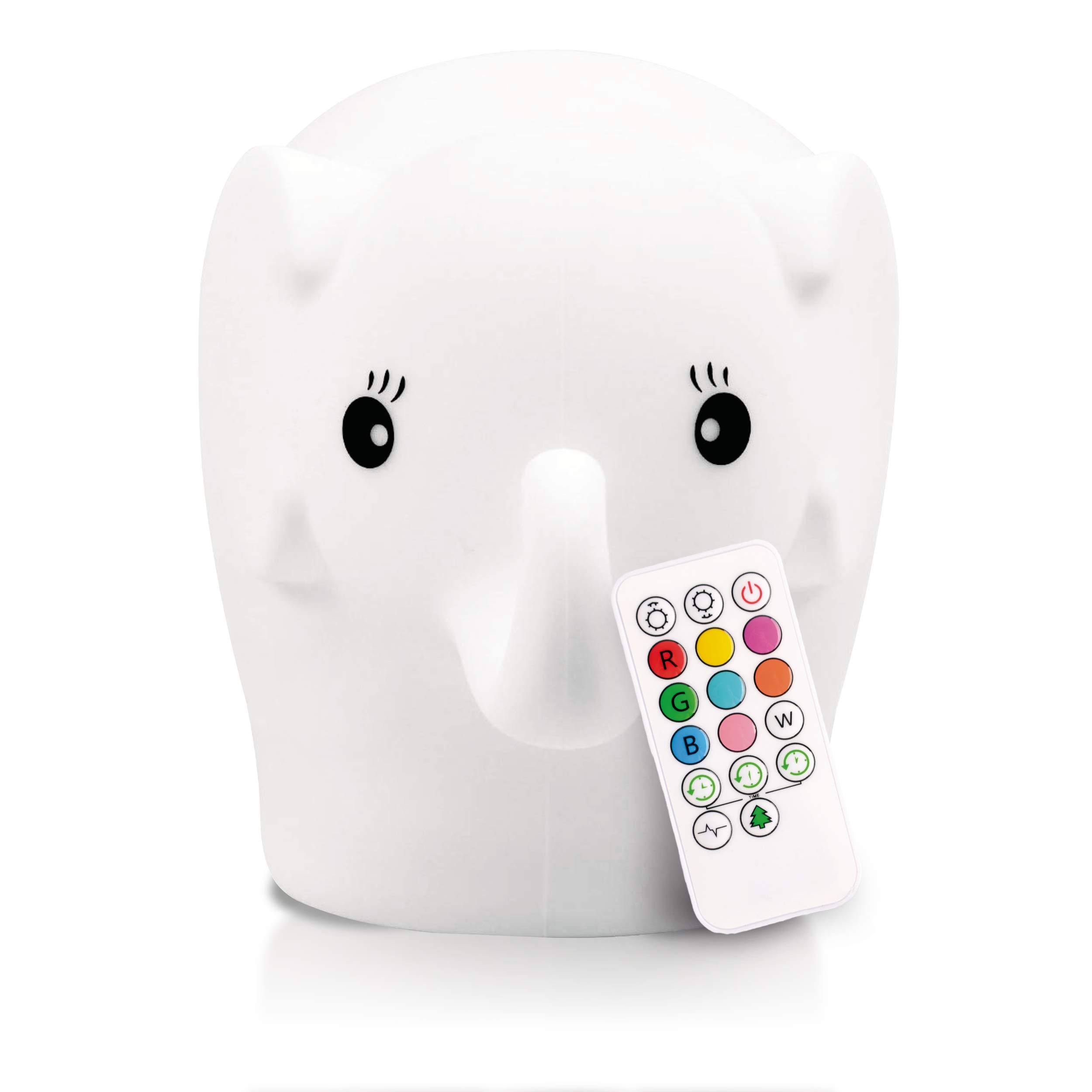 Lumipets Elephant Silicone Night Light - Cute Nursery Lamp for Baby & Toddler, Soft Squishy Animal Light for Kids Room, Kawaii Bedroom Decor for Girls and Boys - Perfect for Bedtime, Nursery, Playroom & Gift Giving