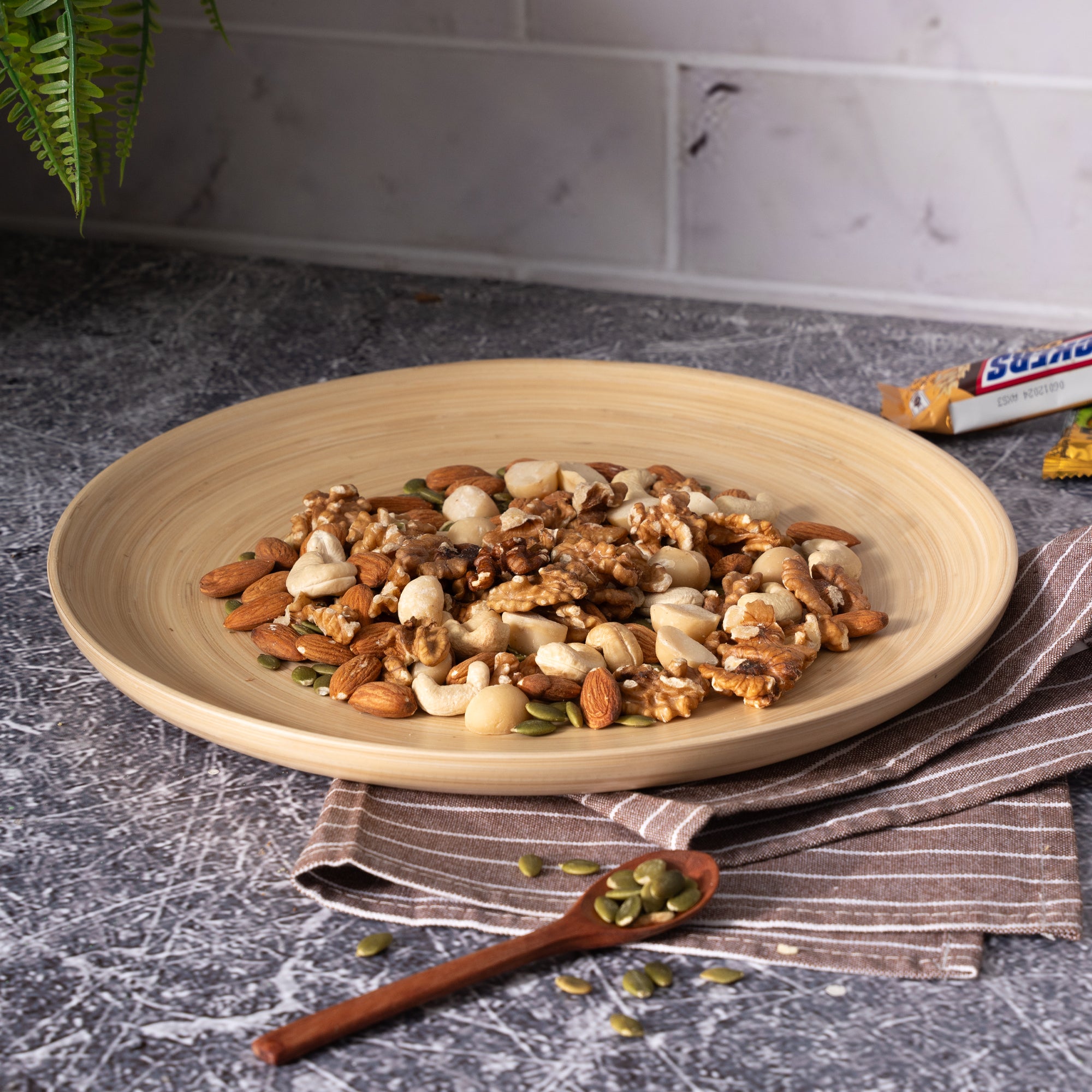 Lexa 12 Inch Bamboo Serving Tray Set - Elegant Wooden Appetizer Platter for Cheese, Fruits & Charcuterie - Perfect for Entertaining, Weddings & Home Decor