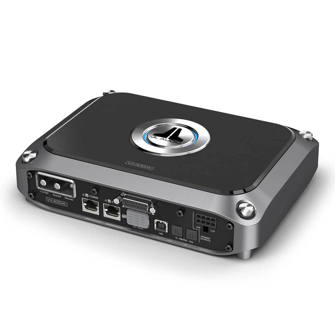 JL Audio JL VX400/4i VXi Series Class D 4-Channel Car Amplifier with Integrated DSP - 400W RMS Power for High-Performance Car Audio Systems - Perfect for Upgrading Your Vehicle's Sound System