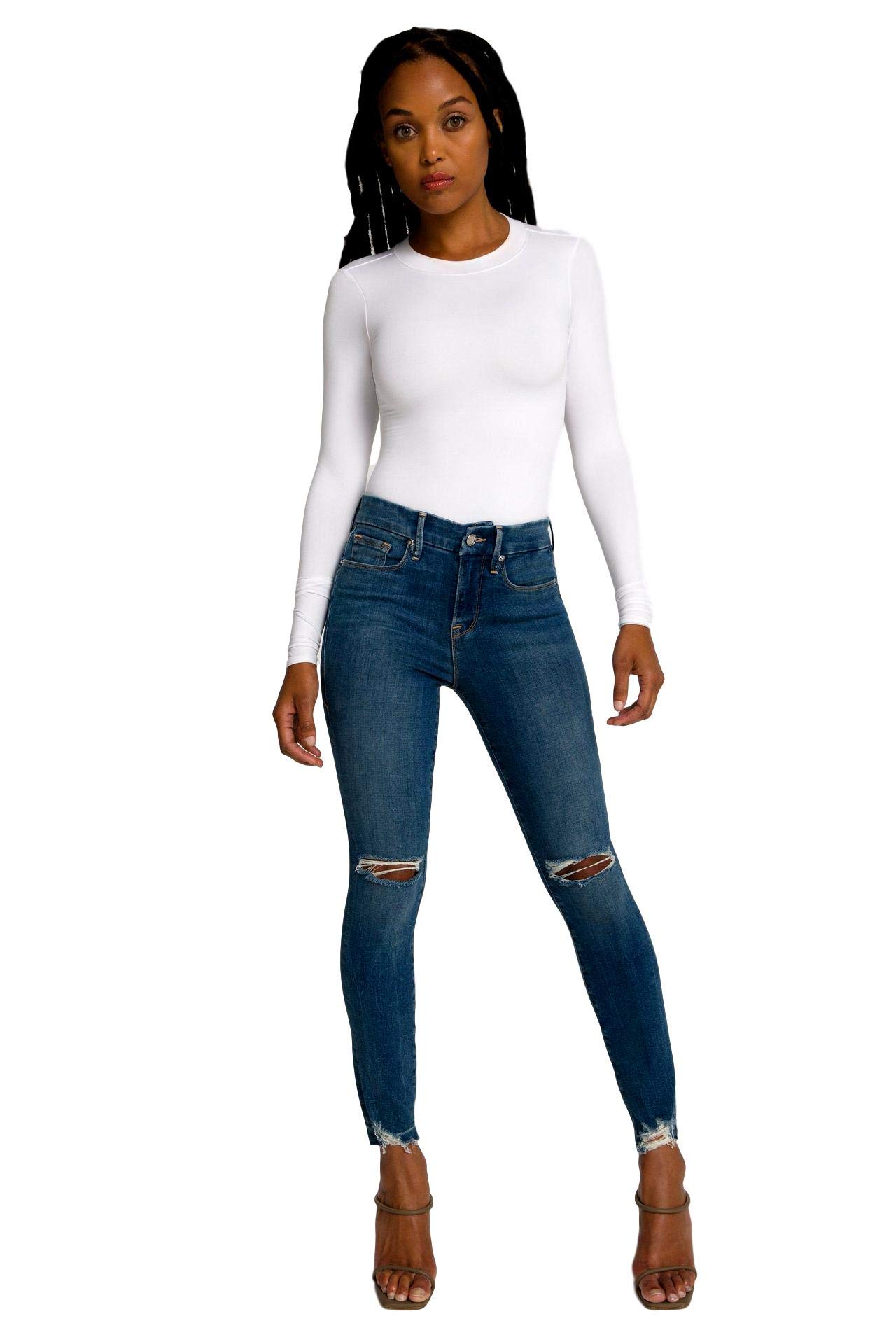 Good American Women's Skinny Jeans - High Waist Stretch Denim Pants for Slim Fit & Comfort | Perfect for Casual Wear, Office Outfits & Night Out