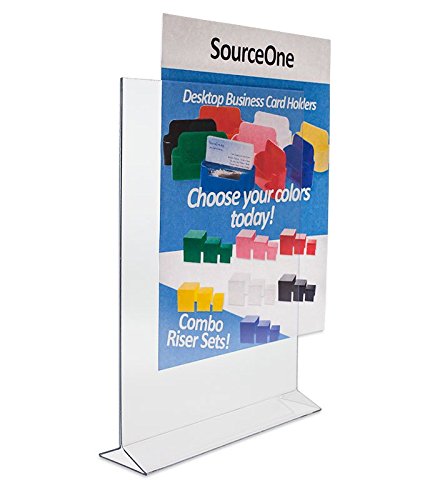 Source One Deluxe Double Sided Clear Acrylic Sign Holder - 4x6 Ad Frame & Menu Display Stand (6-Pack) - Perfect for Restaurants, Retail Stores & Office Use