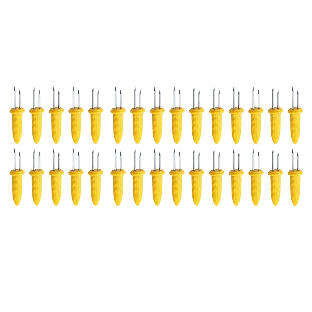 Stainless Steel Corn Holders & Cob Skewers - 30pcs Double Fork Corn on The Cob Forks for BBQ, Grilling, Picnics, and Family Gatherings - Perfect for Sweet Corn, Roasting, and Outdoor Dining